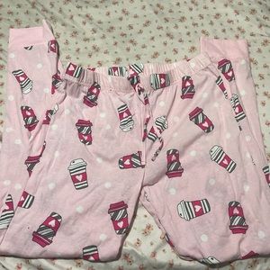 Pink Heart Coffee PJ Pants